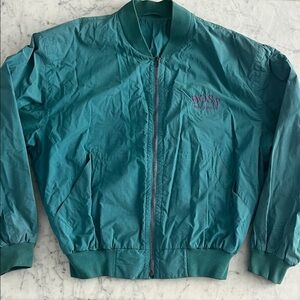 Vintage 90s Hugo Boss Teal Zip-Up Bomber Jacket